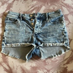 Express Jean Shorts Stretch Repreve Shortie High Rise